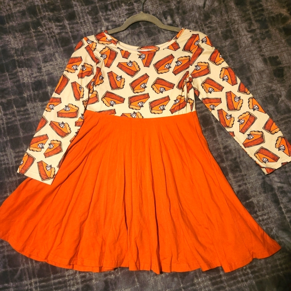 Girl's Pumpkin Pie Thanksgiving Dress size 10-12